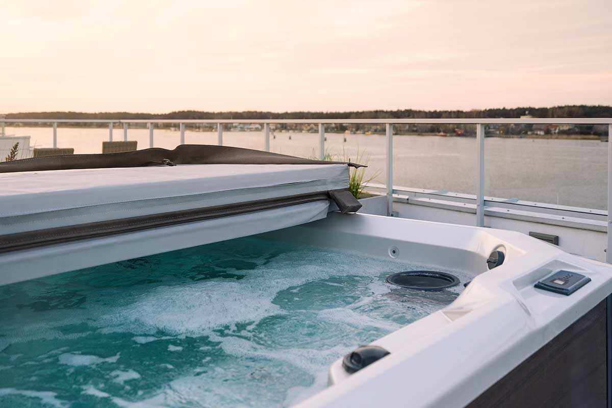 Hot Tub with top cover on it - empire pool and patio Hot Tub with top cover on it - empire pool and patio